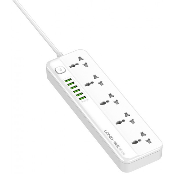 Фото - Сетевой фильтр Ldnio 5 р 3 USB 2 m White (SC5614)