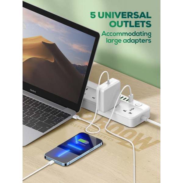 Фото - Сетевой фильтр Ldnio 5 р 3 USB 2 m White (SC5614)