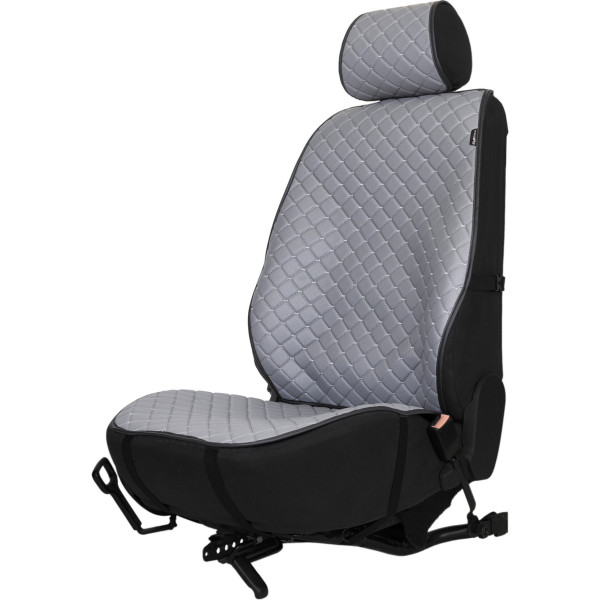 Фото - Накидка на сиденье автомобиля EVAtech ECO серая с серой нитью, черный кант SCASGGB