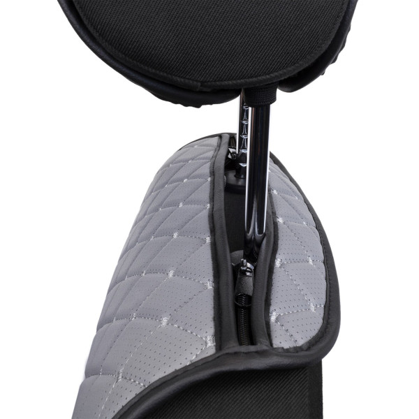 Фото - Накидка на сиденье автомобиля EVAtech ECO серая с серой нитью, черный кант SCASGGB