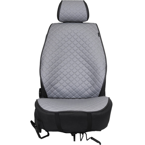 Фото - Накидка на сиденье автомобиля EVAtech ECO серая с серой нитью, черный кант SCASGGB