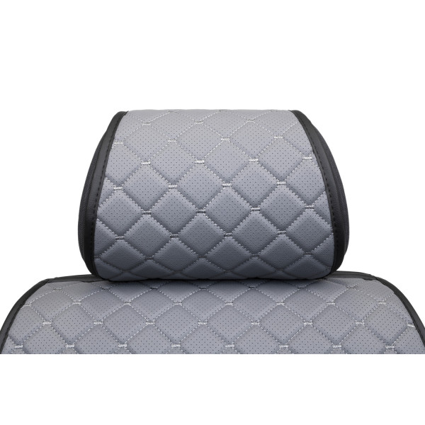 Фото - Накидка на сиденье автомобиля EVAtech ECO серая с серой нитью, черный кант SCASGGB