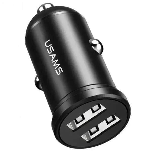 Фото - Автомобильное зарядное устройство Usams SCC114 C20 2.4 A Dual USB Mini Car Charger Black