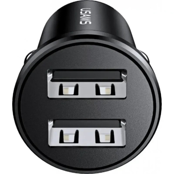 Фото - Автомобильное зарядное устройство Usams SCC114 C20 2.4 A Dual USB Mini Car Charger Black