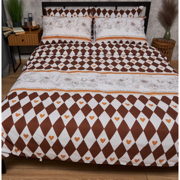 Фото - Комплект постельного белья Moon&Star Бязь Gold Люкс Heart Patch 175х210 нав. 2х50х70 (MS-820009386)