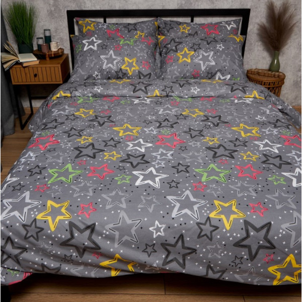 Фото - Комплект постельного белья Moon&Star Бязь Gold Люкс Cosmic Party 175х210 нав. 2х70х70 (MS-820009002)