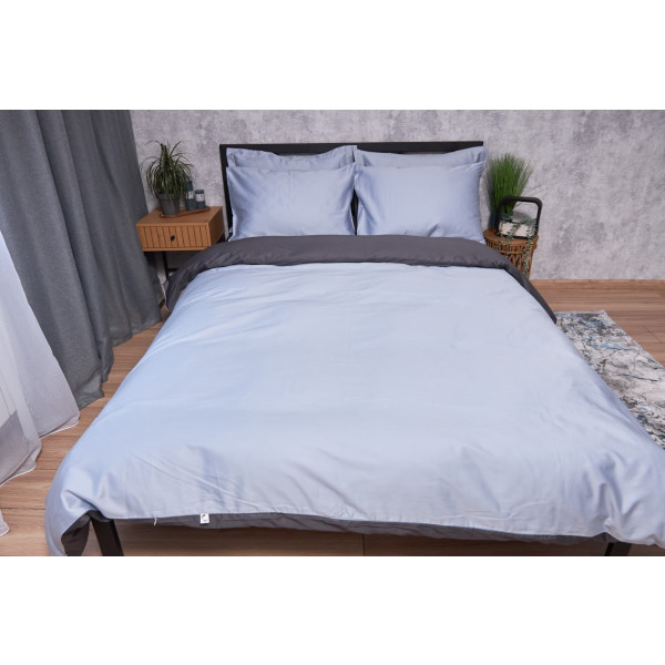 Фото - Комплект постельного белья Moon&Star Satin Premium Skyline Gray 160х220 нав. 4х50х70 (MS-820002881)