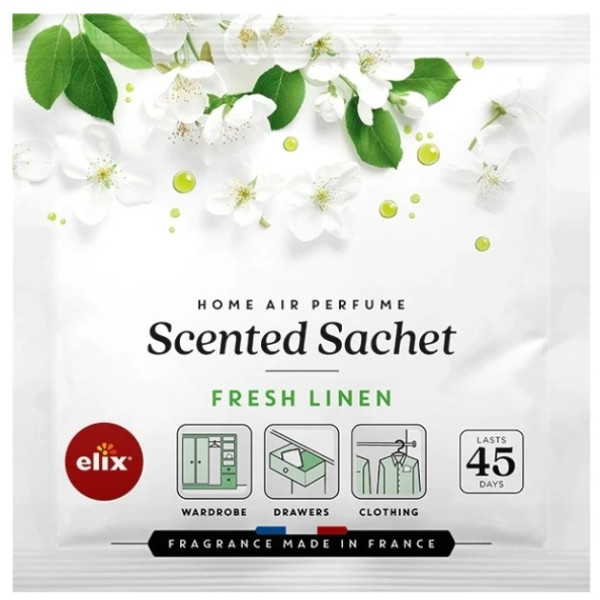Фото - Ароматическое саше Elix Fresh Linen для ящиков шкафа до 45 дней аромата (5907100190073)