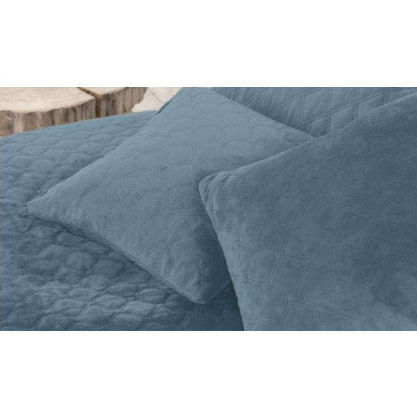 Фото - Покрывало двуспальное ТЕП Velour 240x260 см Синий/Ромб круглый (4-00518_22875)