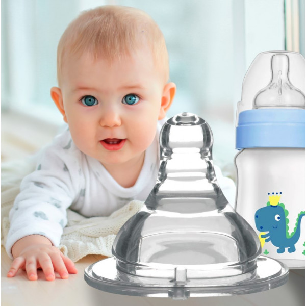 Фото - Большой поток соска детская силиконовая BabyOno антиколикова с широким отверстием для каш (1207)