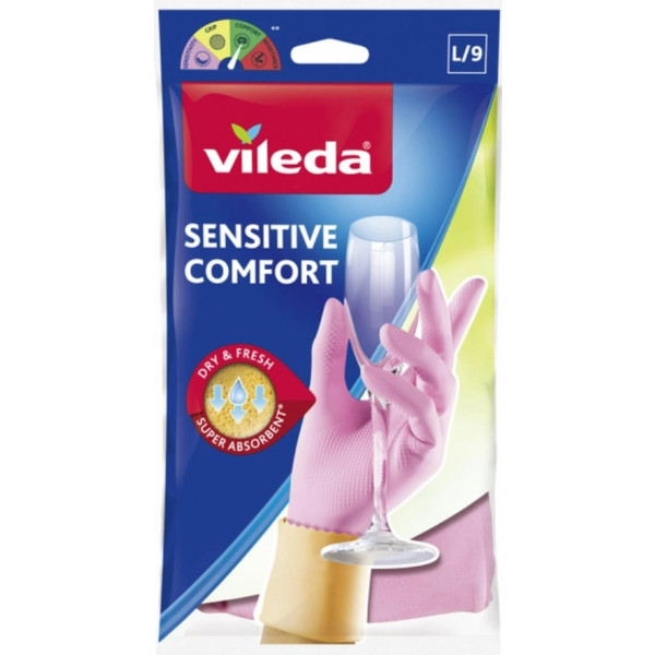 Фото - Перчатки латексные Vileda Sensitive Comfort L (4003790006890)