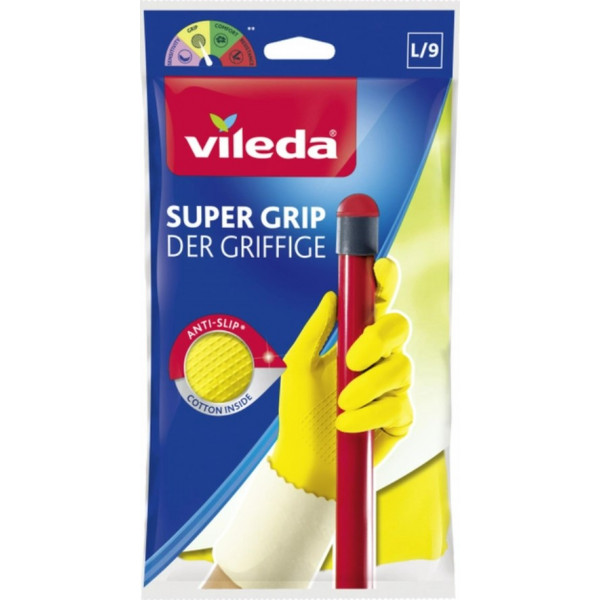 Фото - Перчатки латексные Vileda Super Grip L (8001940003368)