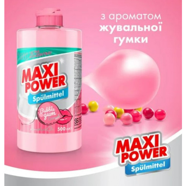 Фото - Средство для ручного мытья посуды Maxi Power Бабл Гам 500 мл (4823098411963)