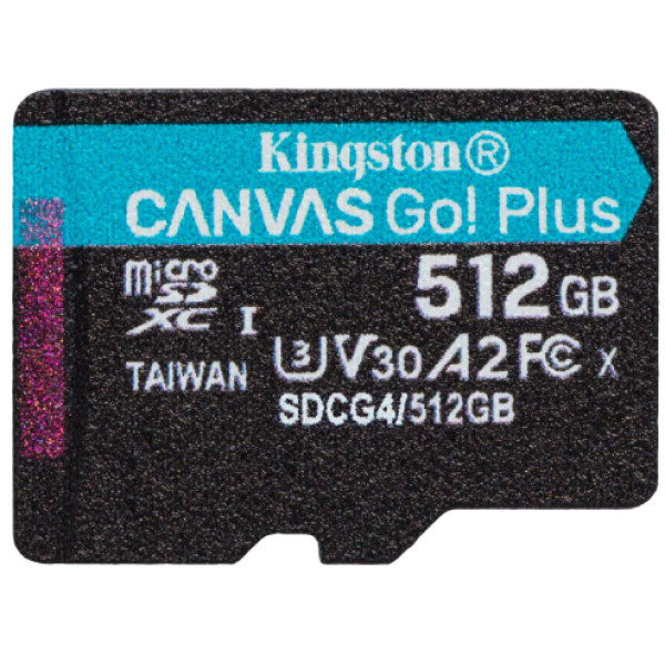 Фото - Карта памяти Kingston MicroSDXC 512GB Canvas Go! Plus G4 Class 10 UHS-I U3 V30 A2 (SDCG4/512GBSP)