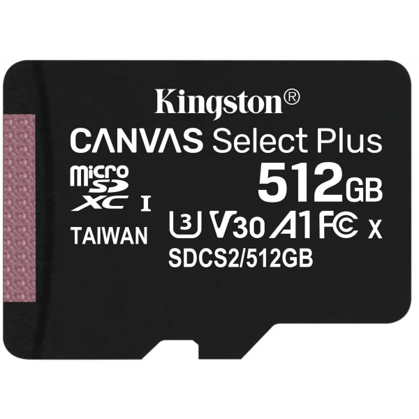 Фото - Карта памяти Kingston microSDXC Canvas Select Plus 10 0R A1 C10 Single Pack w/o Adapter (SDCS2/512GBSP)