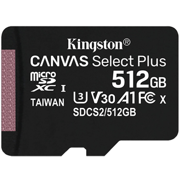 Фото - Карта памяти Kingston microSDXC Canvas Select Plus 10 0R A1 C10 Single Pack w/o Adapter (SDCS2/512GBSP)