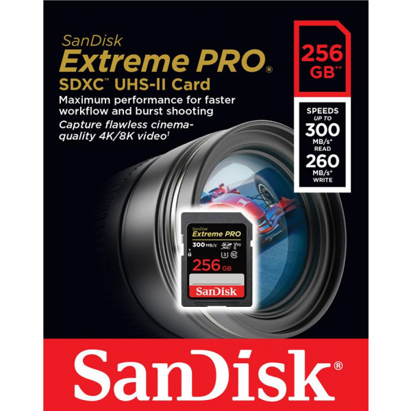 Фото - Карта памяти SanDisk SD 256GB C10 UHS-II U3 V90 Extreme Pro (SDSDXDK-256G-GN4IN)