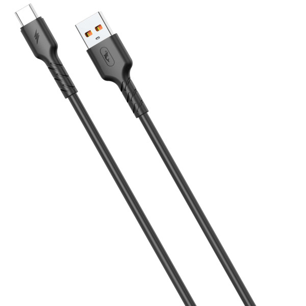 Фото - Кабель синхронизации данных SkyDolphin S07T TPE High Elastic Line USB - USB Type-C (M/M) 1m Black (SDUSB-000596)