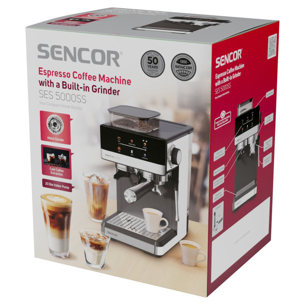 Фото - Кофеварка рожковая Sencor SES5000SS