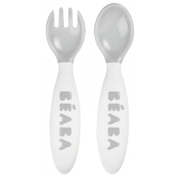 Фото - Набор детских столовых приборов для малыша Beaba Gray (913470)