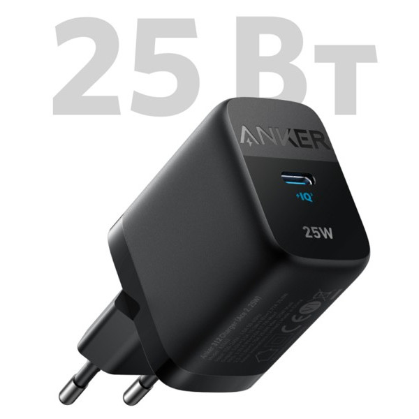 Фото - Сетевое зарядное устройство Anker PowerPort 312 - 25W USB-C Black (A2642G11)