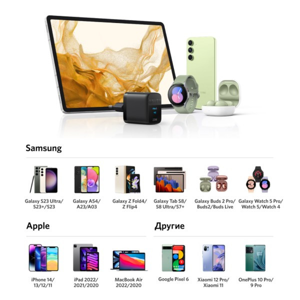 Фото - Сетевое зарядное устройство Anker PowerPort 312 - 25W USB-C Black (A2642G11)