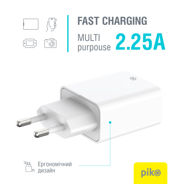 Фото - Сетевое зарядное устройство Piko TC-PD451 1USB-Cx3A 45W White (1283126597770)
