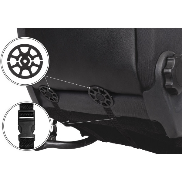 Фото - Комплект накидок на сиденье автомобиля EVAtech ECO серый с серой нитью, черный кант SETSCASGGB