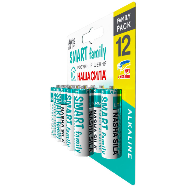 Фото - Батарейка тип AA Наша Сила SMART AA (LR6) 12 на блистере (6922363163540)