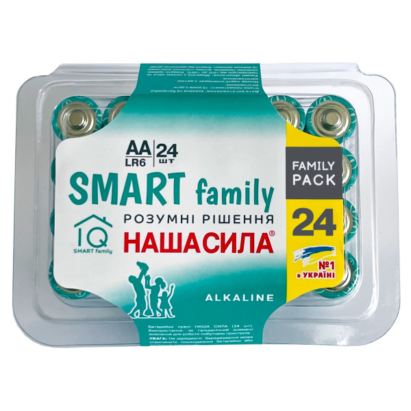 Фото - Батарейка тип AA Наша Сила SMART AA (LR6) 24 в боксе (6922363163601)