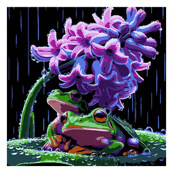 Фото - Картина по номерам Strateg Лягушонки и весенний дождь 30х30 см (SH3030-3) Фото - Картина по номерам Strateg Лягушонки и весенний дождь 30х30 см (SH3030-3)