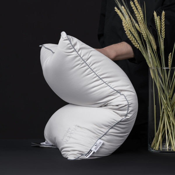 Фото - Подушка стандартная MirSon Шелковая №1027 "Silver Cloud" низкая 40х60 (2200010363760)