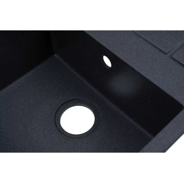 Фото - Мойка кухонная Ventolux SILVIA (BLACK MATT QUARTZ) 650x500x200