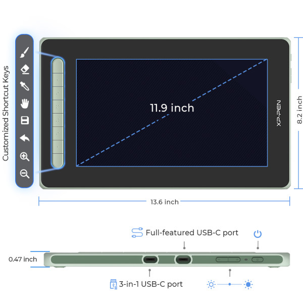 Фото - Графический планшет XP-Pen Artist 12 Pen Display (2nd Gen) Green