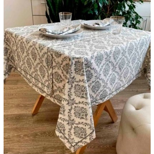 Фото - Скатерть прямоугольная Прованс 180х132 Avantime Версаль Серый (017285)