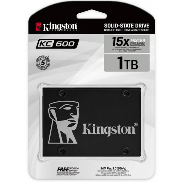 Фото - SSD-накопитель внутренний Kingston KC600 1 TB 2.5" SATAIII 3D NAND TLC (SKC600/1024G)