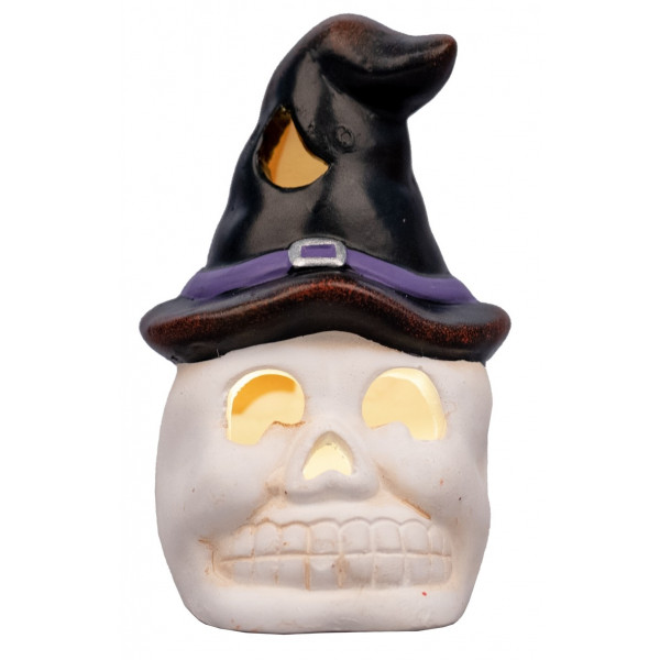 Фото - Декор Halloween YES! Fun Skull in hat 10 см LED (974189)