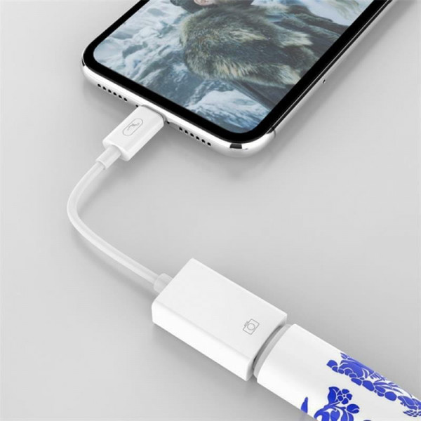 Фото - Переходник аудио SkyDolphin OT02 OTG USB Type-C - USB (M/F) White (ADPT-00018)