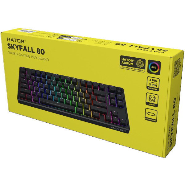 Фото - Клавиатура беспроводная игровая Hator Skyfall 80 Black-Black (HTK1180UA)