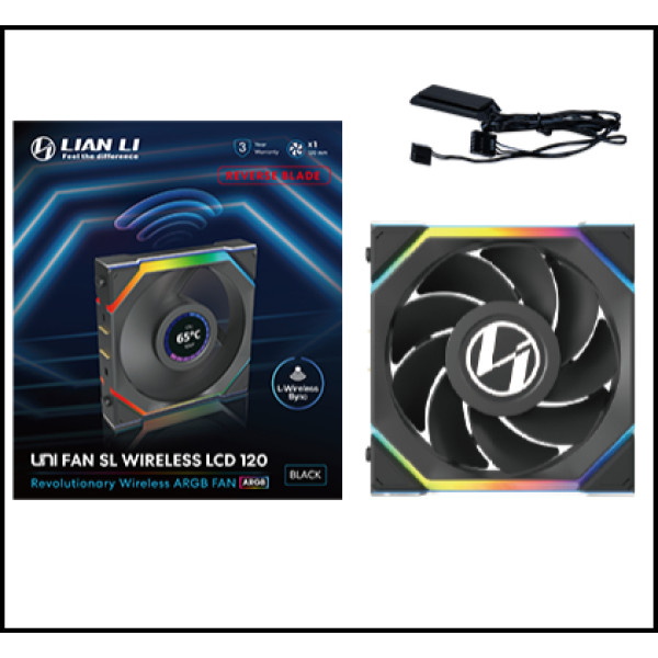 Фото - Корпусный вентилятор Lian Li Uni Fan SL WIRELESS LCD Reverse, 120-1 Black (G99.12RSLLCD1W1B.00)