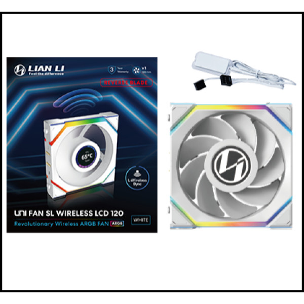 Фото - Корпусный вентилятор Lian Li Uni Fan SL WIRELESS LCD Reverse 120-1 White (G99.12RSLLCD1W1W.00)