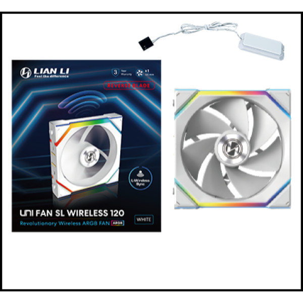 Фото - Корпусный вентилятор Lian Li Uni Fan SL WIRELESS Reverse 120-1 White (G99.12RSL1W1W.00)