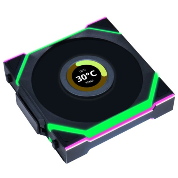 Фото - Корпусный вентилятор Lian Li UNI Fan SL WIRELESS LCD 120-3 Black (G99.12SLLCD1W3B.00)