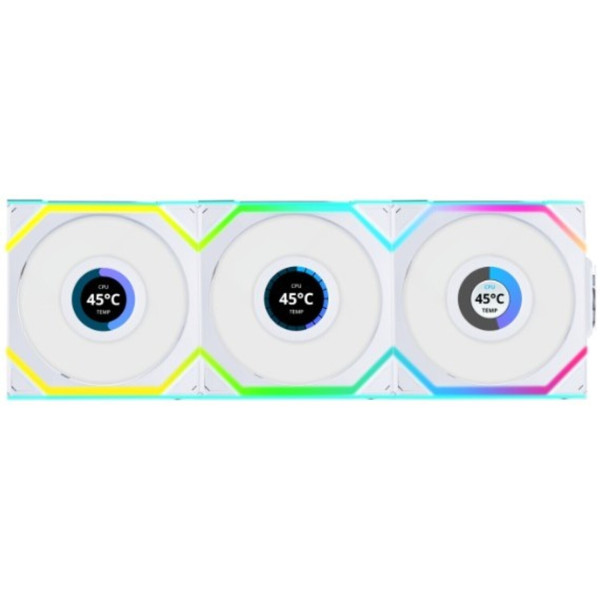 Фото - Корпусный вентилятор Lian Li UNI Fan SL WIRELESS LCD 120-3 REVERSE White (G99.12RSLLCD1W3W.00)