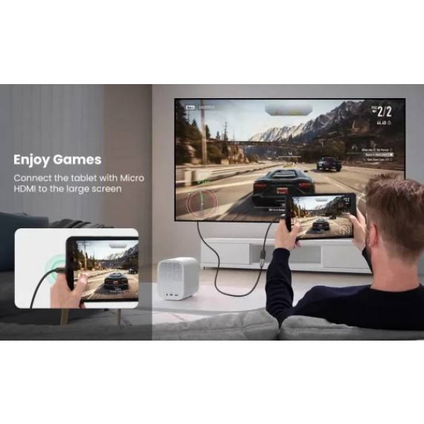 Фото - Переходник UGREEN Micro HDMI Male to HDMI Female Adapter Cable, 22 cm Black (20134)