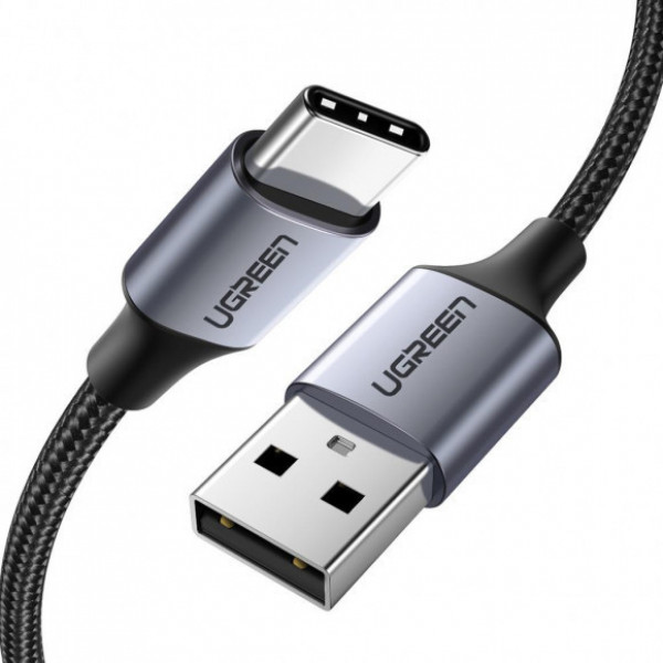 Фото - Кабель синхронизации данных UGREEN US288 USB-A 2.0 - USB Type-C Aluminium Braid, 1.5 m Black (60127)