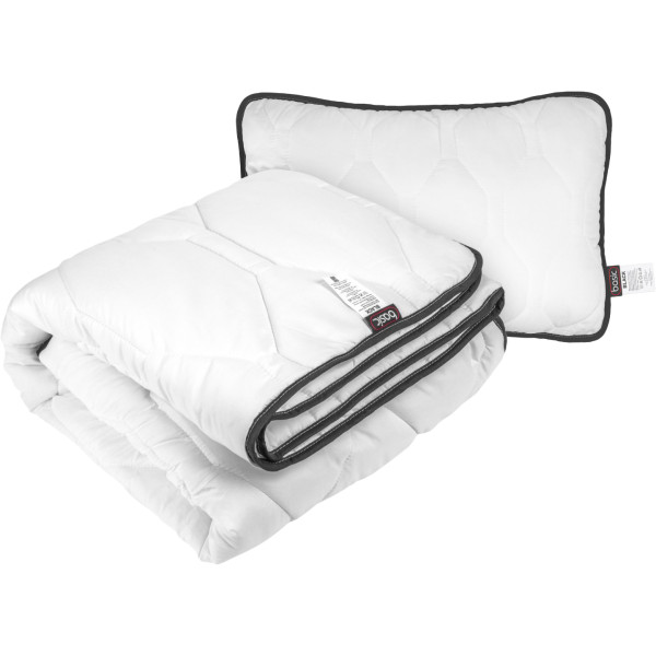 Фото - Набор одеяло полуторное + подушка Sonex демисезонное антиаллергенное волокно Basic Black 140х205 + 50х70 см (SO102532)