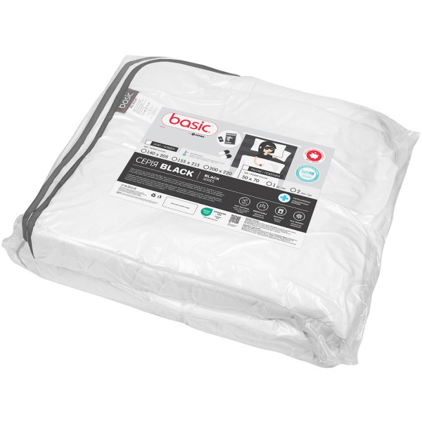 Фото - Набор одеяло полуторное + подушка Sonex демисезонное антиаллергенное волокно Basic Black 140х205 + 50х70 см (SO102532)