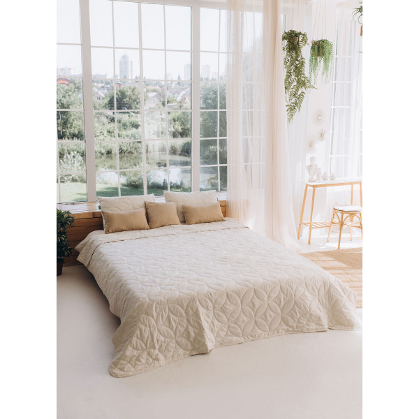 Фото - Набор покрывало + наволочки евро Sonex Hawaii двухстороннее 220х240 + 50х70 см 2 шт. Бежевое (SO102524)