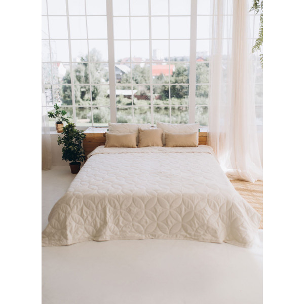 Фото - Набор покрывало + наволочки евро Sonex Hawaii двухстороннее 220х240 + 50х70 см 2 шт. Бежевое (SO102524)